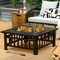 Black Outdoor 32" Square Fire Pit Table with BBQ Grill and Rain Cover